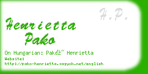 henrietta pako business card